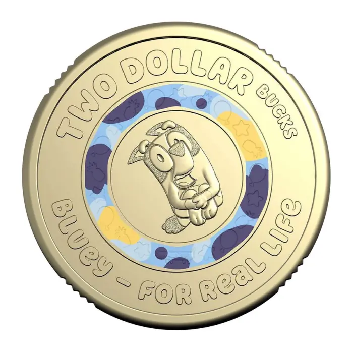UNC 2026 $2 Bluey For real life blue Coloured Coins Bucks Two Dollar ex bag