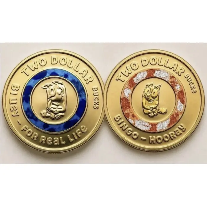2026 $2 Bluey & Bingo Coloured aUNC Coins Set Till Design 2x RAM bags