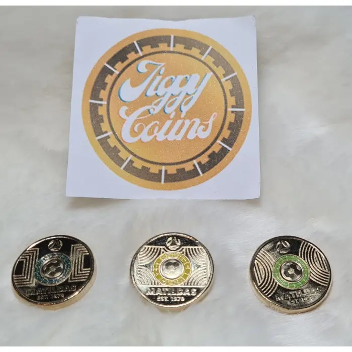 NEW 2023 $2 Matilda Coloured two dollar FIFA Soccer AUS Set 3 x $2 CIRC coin