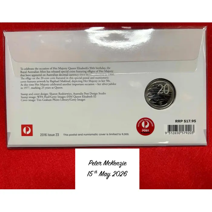2016 Queen Elizabeth II 90th Birthday PNC Maklouf 20c Portrait