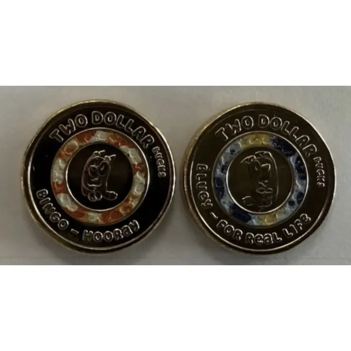 2026 $2 BLUEY COLOURED TILL COIN PAIR (BINGO & BLUEY) 