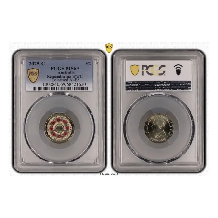 2025 $2 C Mintmark Remembering WWII Coin PCGS MS69