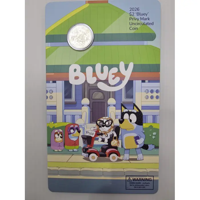 BLUEY 2026 $2 COIN IN CARD WITH PRIVY MARK – GRANNY MOBILE 
