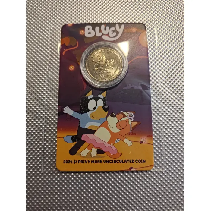2024  Bluey $1 Privy Mark UNC coin (CHILL and BANDIT)
