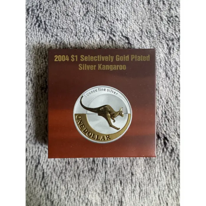 2004 $1 Selectively Gold plated Silver Kangaroo