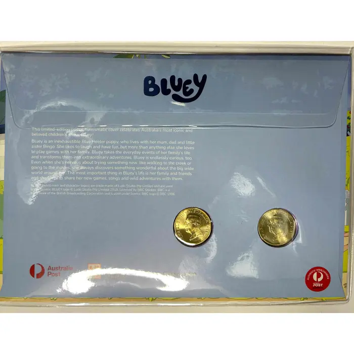 Bluey 2024 Limited Edition Coloured 2-Coin Postal Numismatic Cover (PNC) #804