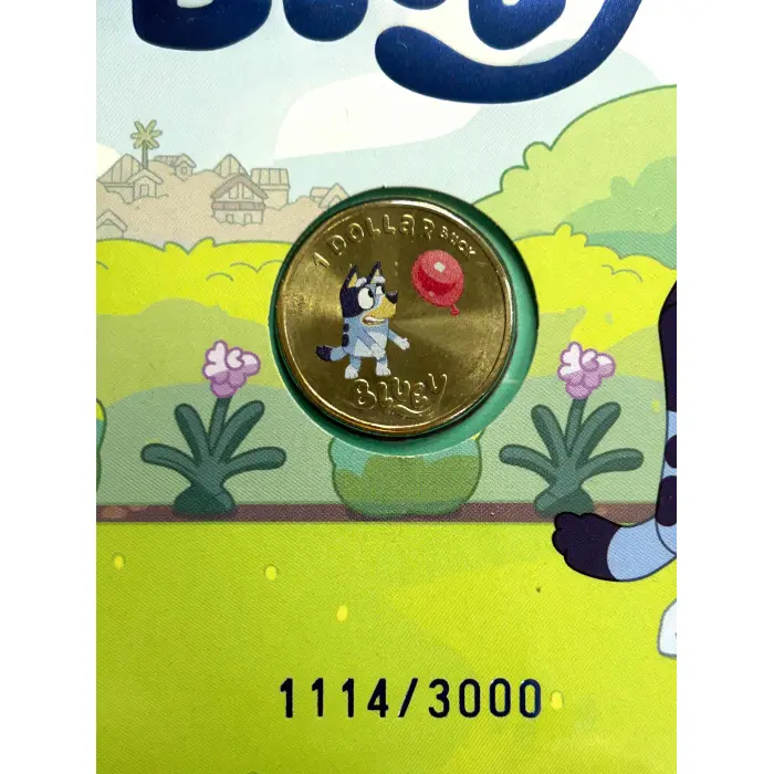 Bluey 2024 Limited Edition Coloured $1 Coin Postal Numismatic Cover (PNC) #1114