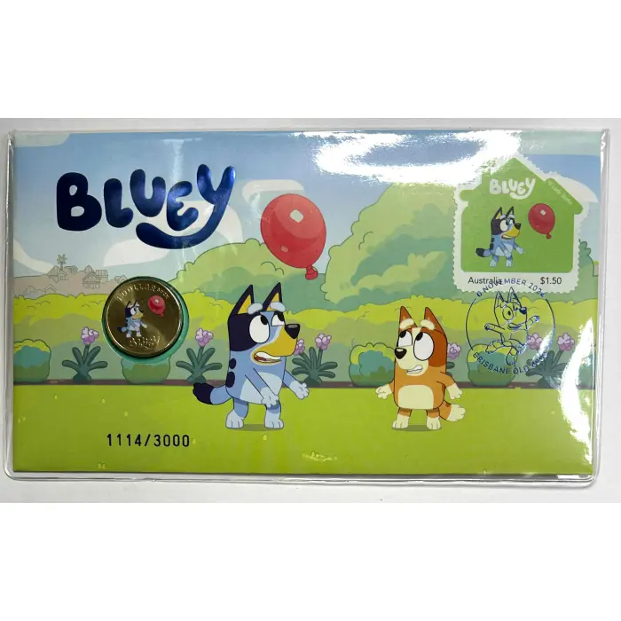 Bluey 2024 Limited Edition Coloured $1 Coin Postal Numismatic Cover (PNC) #1114