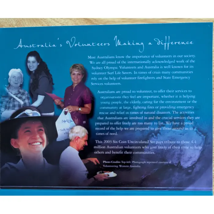 2003 ^ Coin Uncirc Set Australia's Volunteers