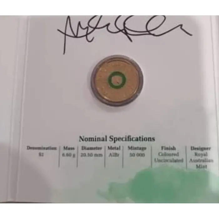 2014 RAM  $2 Remembrance Day C MM Green Dove Carded Coin Unc SIGNED BY DESIGNER