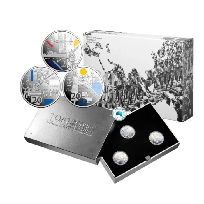 2026 20c 1941 Service Amid Strife Silver Proof Three Coin Set