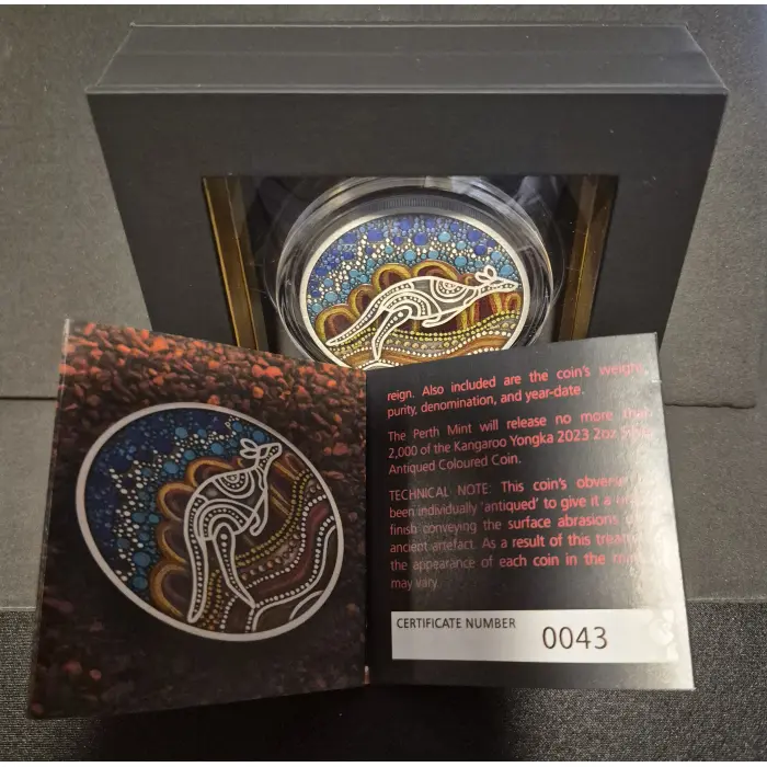 2022 Kangaroo Yonka 2oz Silver Antiqued 