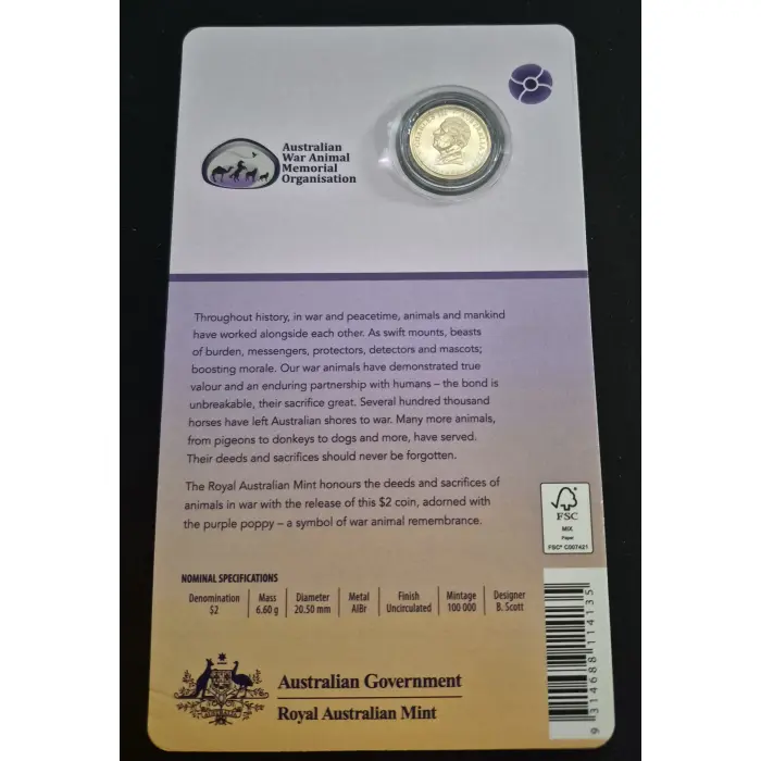 2024 War Animals Remembrance C Mintmark 