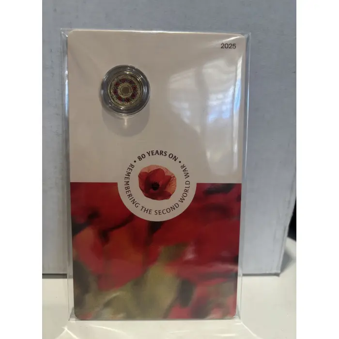 2025 $2 C-Mint Poppy Wreath Coin - Remembering the Second World War 80 Years On