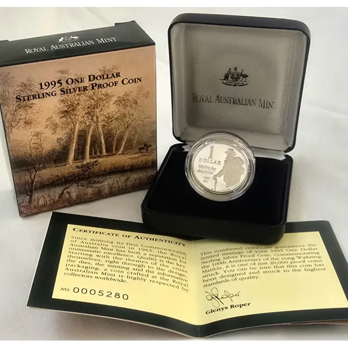 1995 Waltzing Matilda $1 Silver Proof Coin – Royal Australian Mint