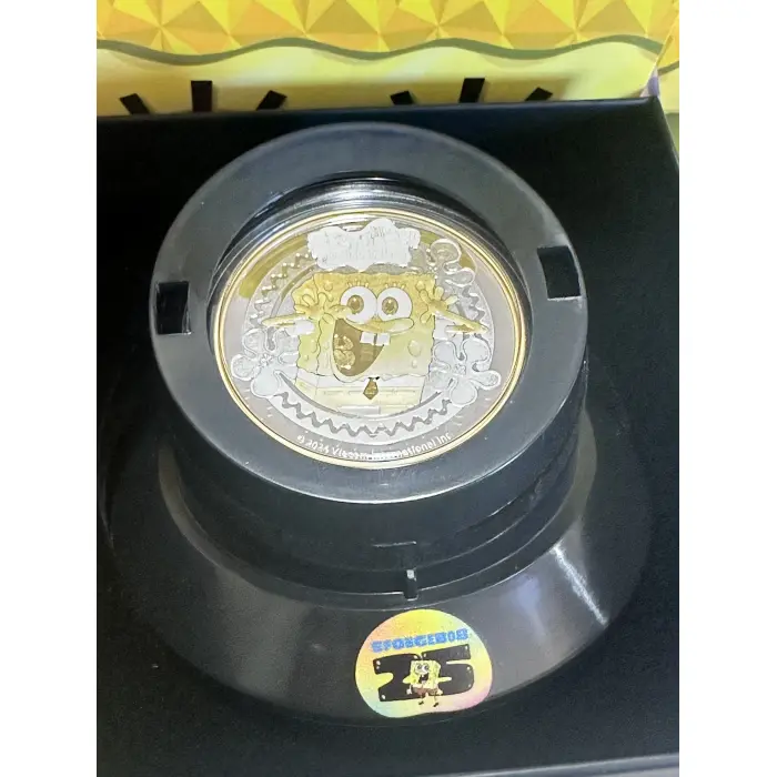 SpongeBob SquarePants 2oz & 1oz Proof Gilded Pineapple Coin Set🍍