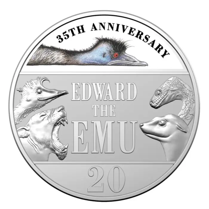 2023 Edward the Emu - Stamp and 20c Coin - PNC