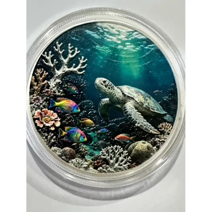5oz Copper, Silver plated Marine Life coin 