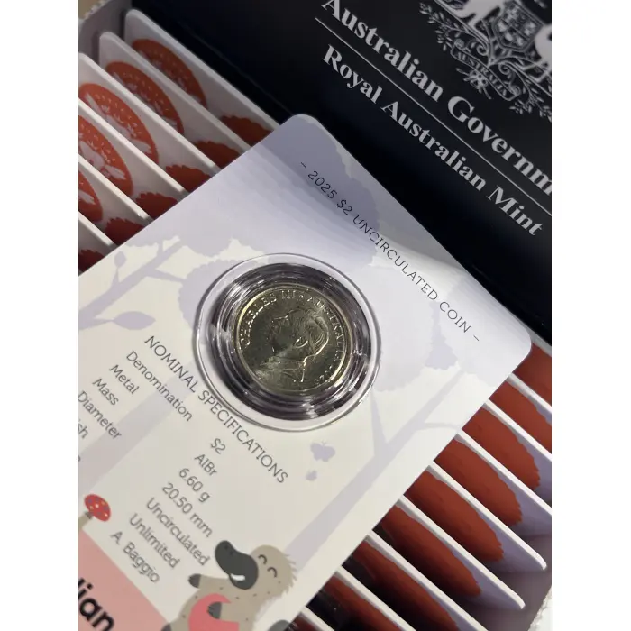 2025 Australia Tooth Fairy $2 Uncirculated Coin - 1 Carded Coin