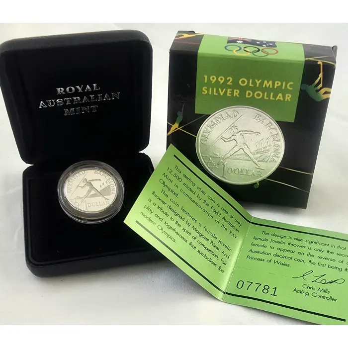 1992 Barcelona Olympic Games Fine Silver Proof $1 Coin