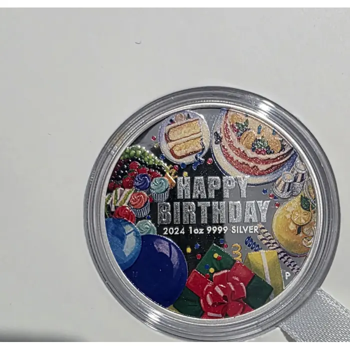 2024 Happy Birthday 1oz Silver  .999 Proof Dollar Coin