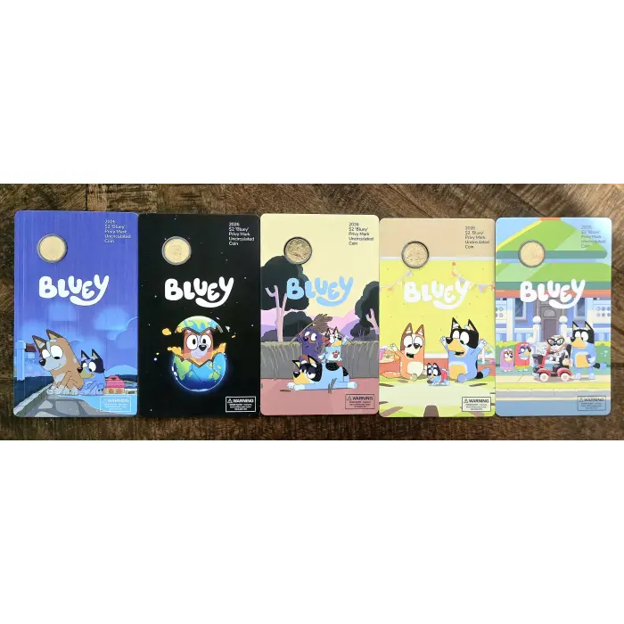 2026 Bluey $2 5-Coin in Card Special Privy Mark UNC Set 