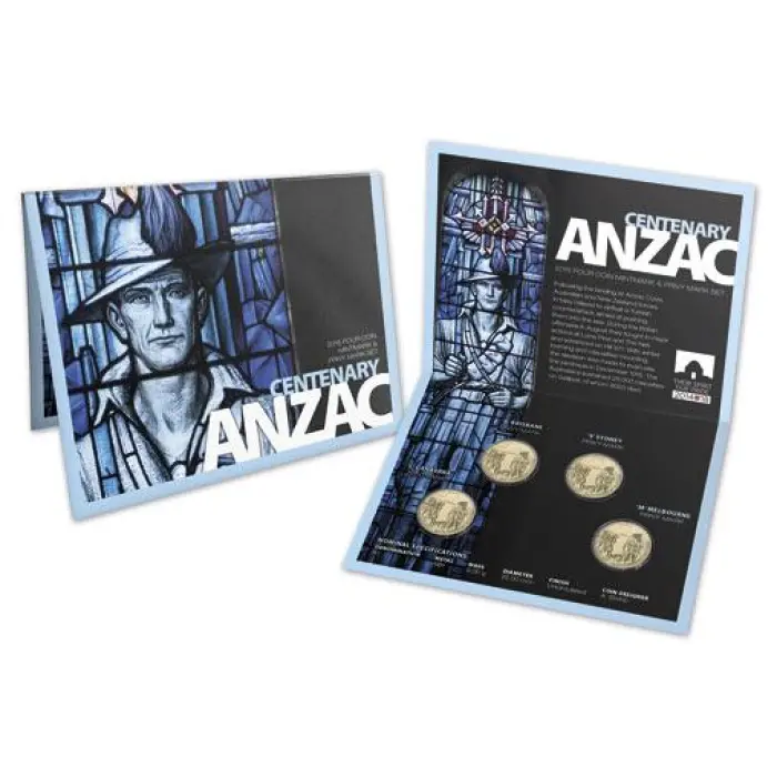 2015 Centenary of ANZAC $1 Four Coin Mintmark & Privy Mark Set