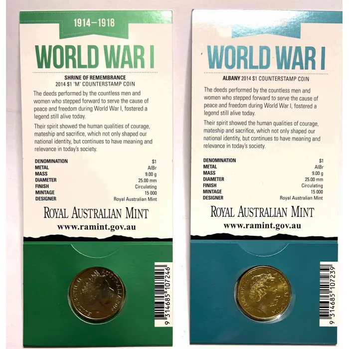 100 YEARS OF ANZAC THE SPIRIT LIVES 2014 – 2018. AL & M Counterstamp