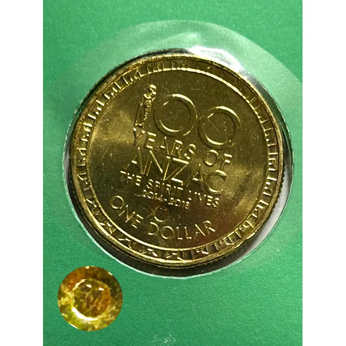 100 YEARS OF ANZAC THE SPIRIT LIVES 2014 – 2018. AL & M Counterstamp