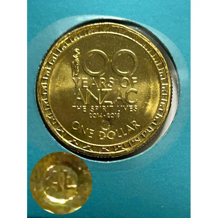 100 YEARS OF ANZAC THE SPIRIT LIVES 2014 – 2018. AL & M Counterstamp
