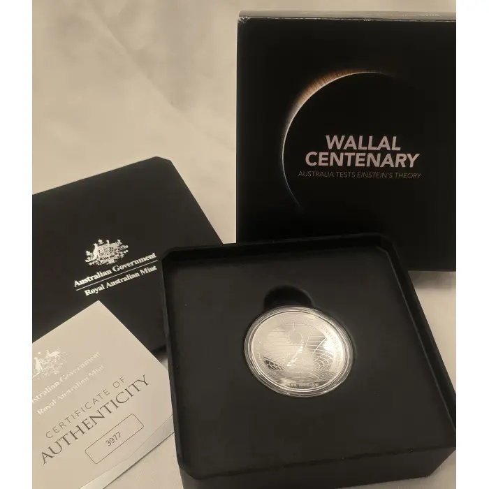 2022 Wallal Centenary 1oz Australia Einstein's Theory $5 Silver Proof Domed Coin