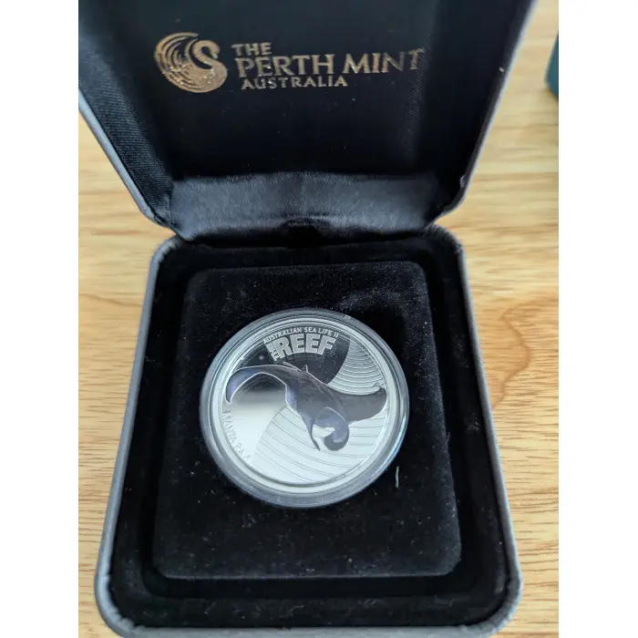 Australian Sea Life 11 The Reef MANTA RAY silver proof
