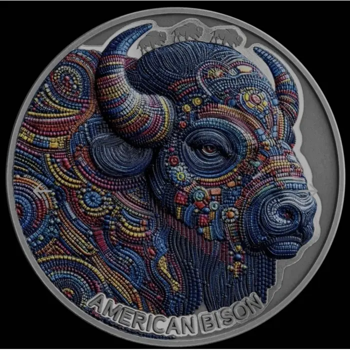 2026 Berlin Bear & 2025American Bison. 2 x 2oz Silver Coloured Coins 