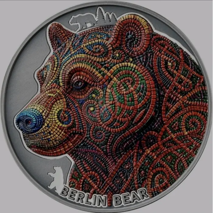 2026 Berlin Bear & 2025American Bison. 2 x 2oz Silver Coloured Coins 