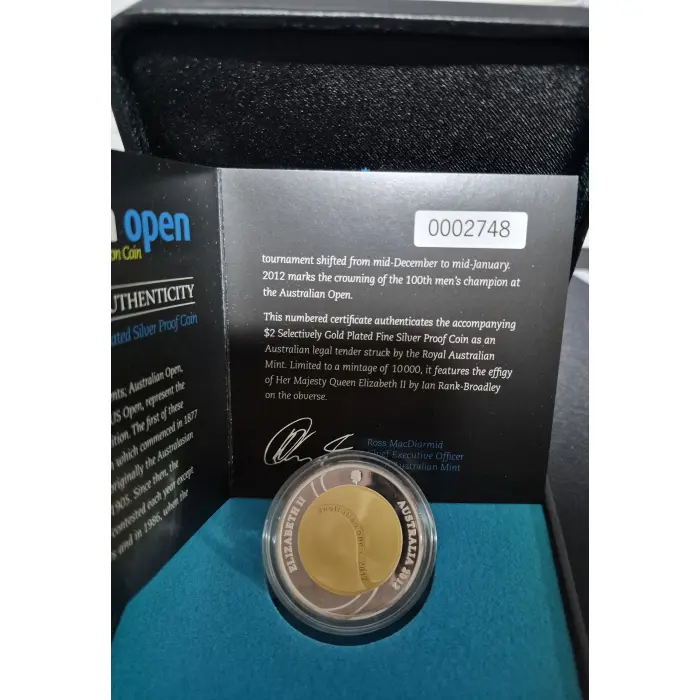 2012 Australian Open $2 Gold Plated