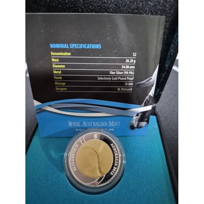 2012 Australian Open $2 Gold Plated