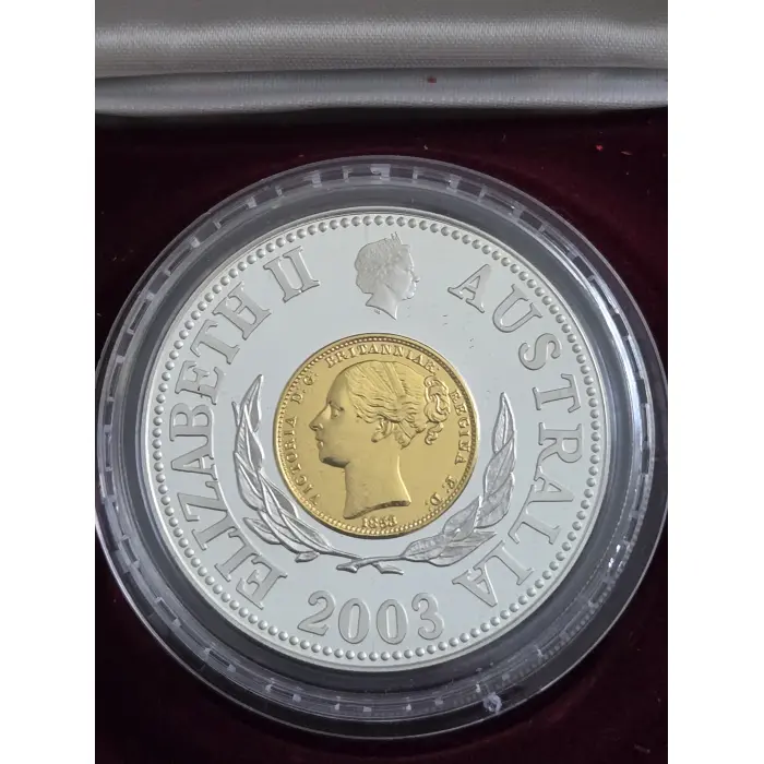 2003 Sydney Mint Pattern Silver Proof  bi metal almost 2ozCoin
