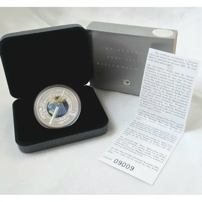 2001 Millennium 1oz Silver Colour Proof Coin – Award-Winning Collector's Piece