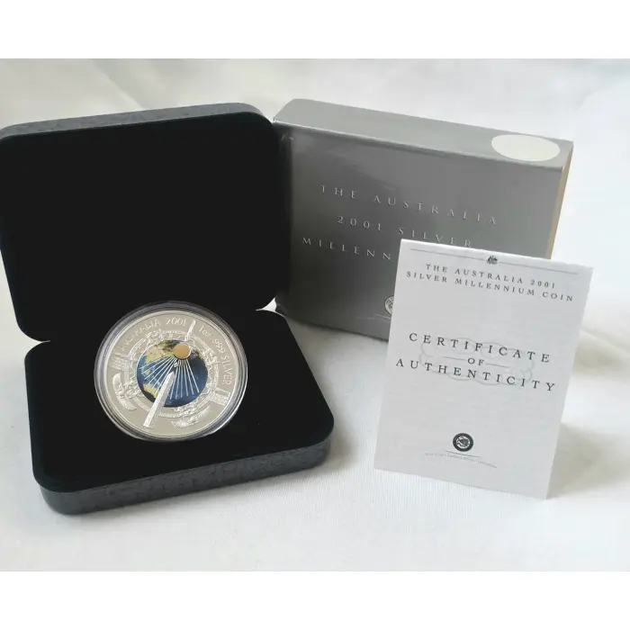 2001 Millennium 1oz Silver Colour Proof Coin – Award-Winning Collector's Piece