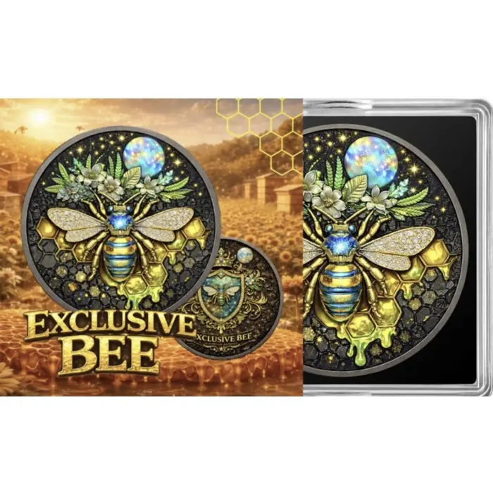2 x EXCLUSIVE BEE 2026 1 OZ COPPER COLOURED  GLITTER WINGS ROUND only 1000 made