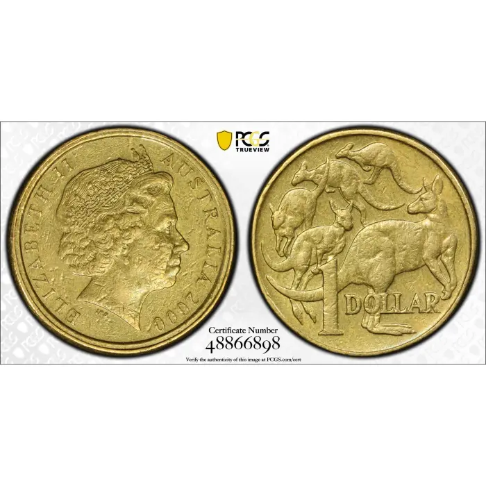 2000 $1 Mule-Struck w/10c Obverse PCGS AU53 Gold Shield Error Coin