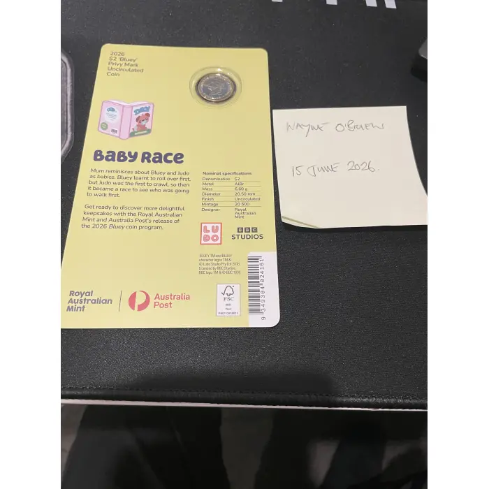 2026 bluey carded privy 2 dollar -Baby Race
