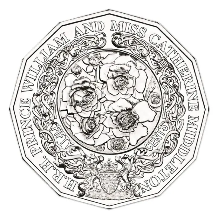 2010 50c Royal Engagement Coin - Carded Mintage: 59,820