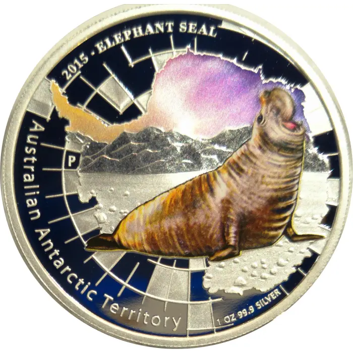 2015 1oz Elephant Seal Antarctic Territory - Mintage: 7,500