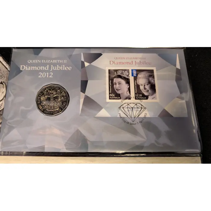 2012 50c DIAMOND JUBILEE PNC and 2014 $1 100 YEARS OF ANZAC PNC