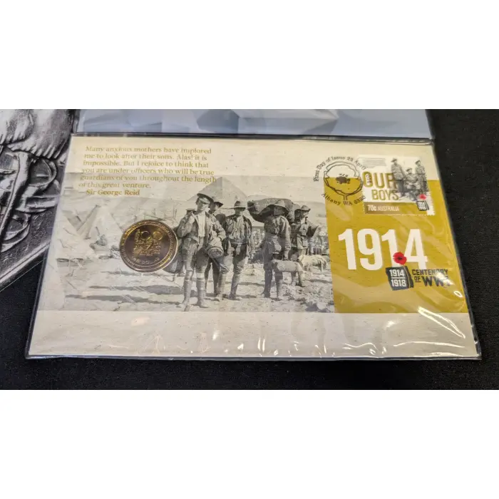 2012 50c DIAMOND JUBILEE PNC and 2014 $1 100 YEARS OF ANZAC PNC