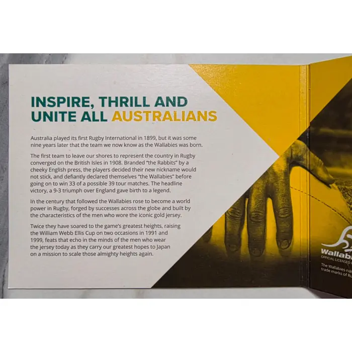 2019 Wallabies $2 Coloured Uncirculated Coin