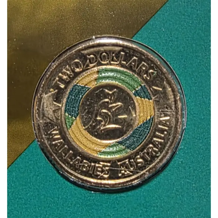 2019 Wallabies $2 Coloured Uncirculated Coin