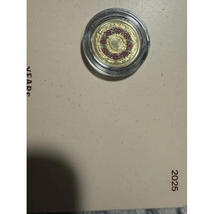 2025 $2 C - Mintmark coloured uncirculated Poppy Wreath coin 