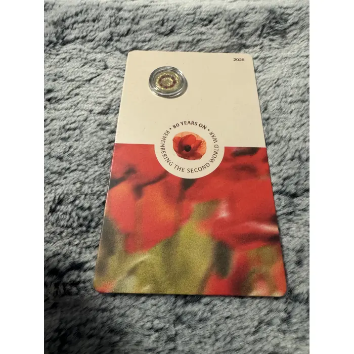 2025 $2 C - Mintmark coloured uncirculated Poppy Wreath coin 